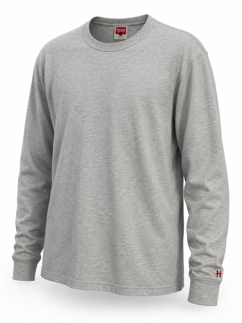 Homage Men's Grey long sleeve crewneck basic causal Tshirt Sz Large